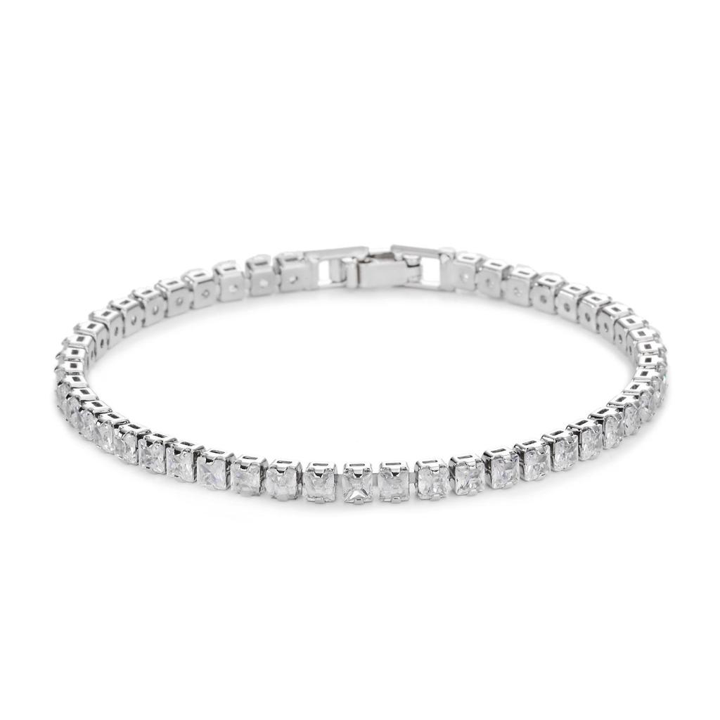 Stylový a Všestranný AAA Zirkonový Náramek pro Ženy - Jednoduchý, Módní Nikový Design