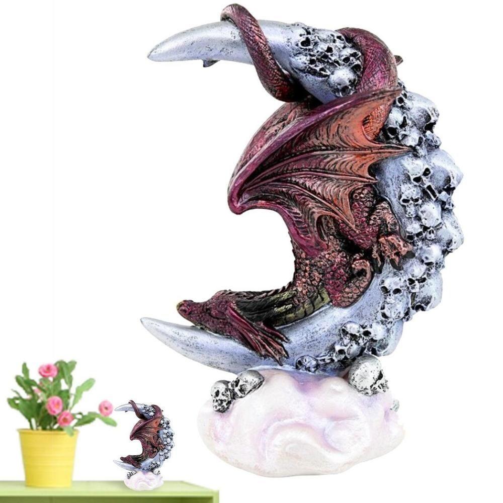 Moonlight Shaped Halloween Skeleton Moonlon Unique Moonlon Dragon Ornaments Garden Decor