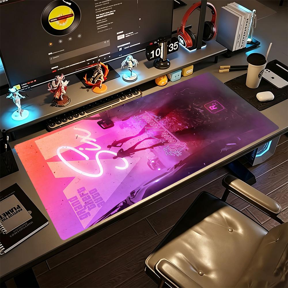 Gta Customize Your Name Mouse Pad Desk Mouse Pad Computer Desk Keyboard Mat Non-Slip Rubber Bottom Office Desk Accessory