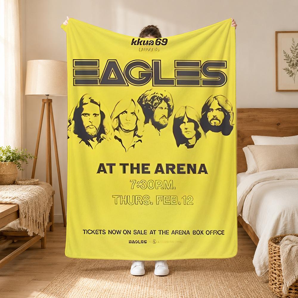 Eagles Band Throw 240G Flannel Blanket, Suitable For Sofas, Beds, Offices, Exquisite Gift Blankets