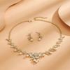 Exquisite Earrings Shining Necklace Bridal Pearl Rhinestone Jewelry Set  Banquet