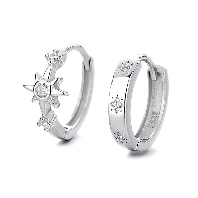 

Asymmetrical Hexagram Cool Handsome Earrings Men S Temperament Niche Design High Sense Light Luxury Earrings Women S Earrings платиновий