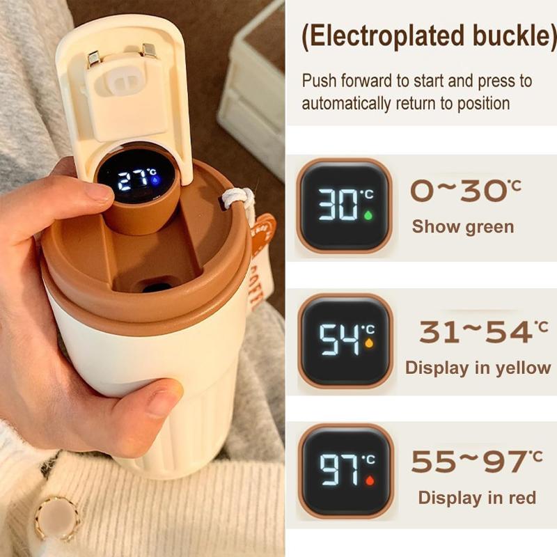 Intelligente Kaffeethermoskanne - Kaffeethermoskanne mit Temperaturanzeige, Thermoskanne, Exquisitere Kaffeethermosflasche für den Außenbereich oder Sportgebrauch