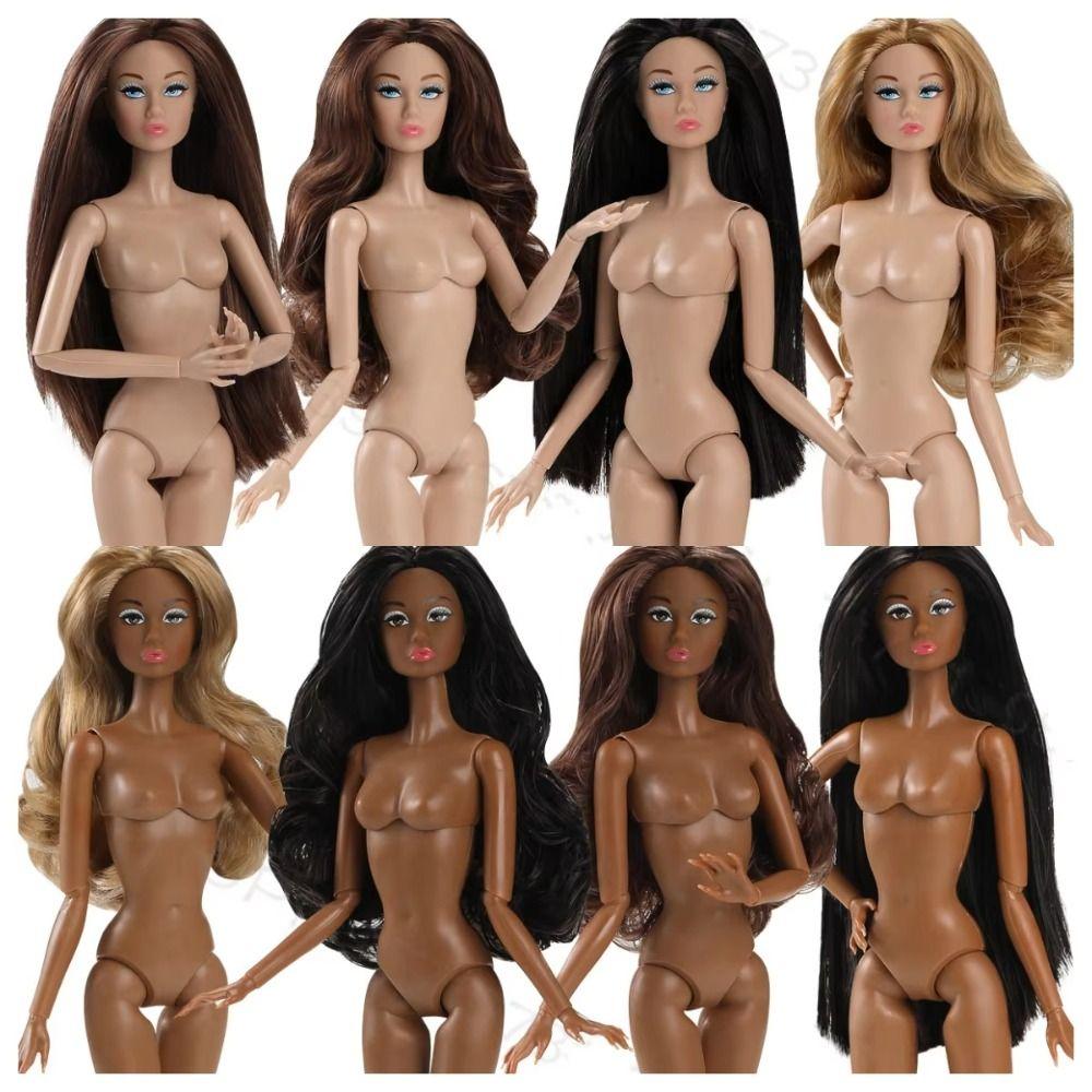 European Supermodel Nude Doll Dark Skin Action Figure Body Fashion 1/6 Doll Model  DIY Toys