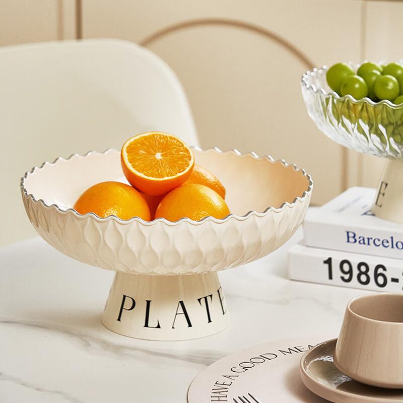 YIJUKE Fruit Bowl, Draining Basket, Living Room Coffee Table, Dried Fruit Plate, Candy Display Tray, Light Luxury High-End