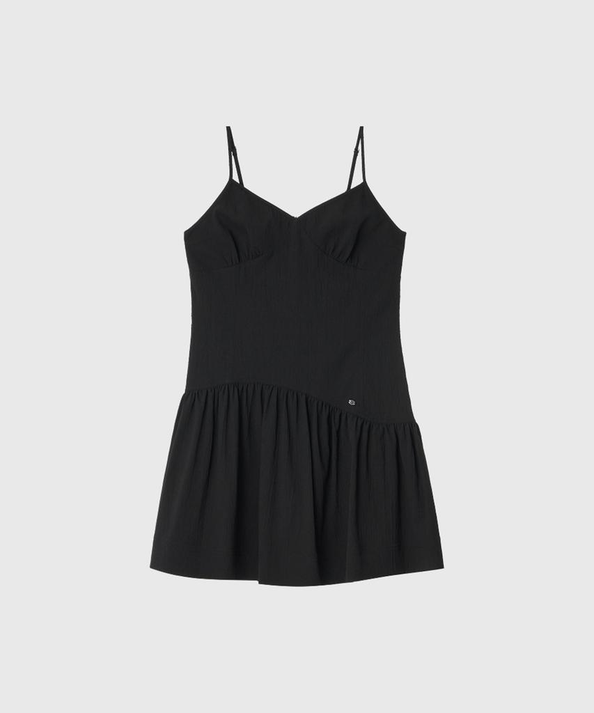 Lugkaeseuteu Lulu Shirring Sleeveless Dress_Black
