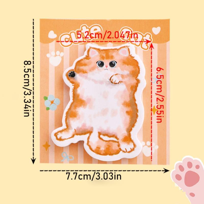 20 Pcs Cute Cartoon Cat Memo Note Specialty Sticky Notes Cute Message Memo Pad Student High-looking Stationery Office School Supplies