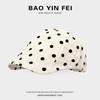 Korean Polka Dot Forward Hat, Women Wear Duck Tongue Beret In Summer, Big Head Circumference, Thin Painter Hat