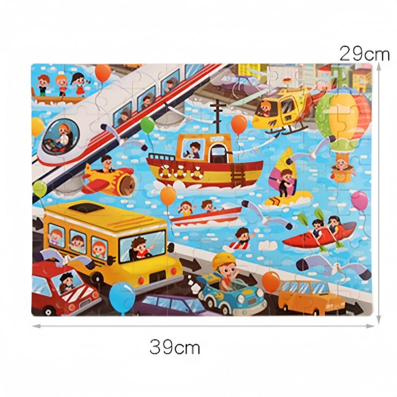 100pcs Wooden Puzzle Toys for Children Montessori Toy Space Jigsaw Puzzle Early Education Logical Thinking Training Puzzle Game