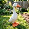 Goose Statue 6"/12" Realistic White Goose Sculpture Resin Decorative Figurine for Outdoor Porch Garden Lawn Yard Home Desk Decor