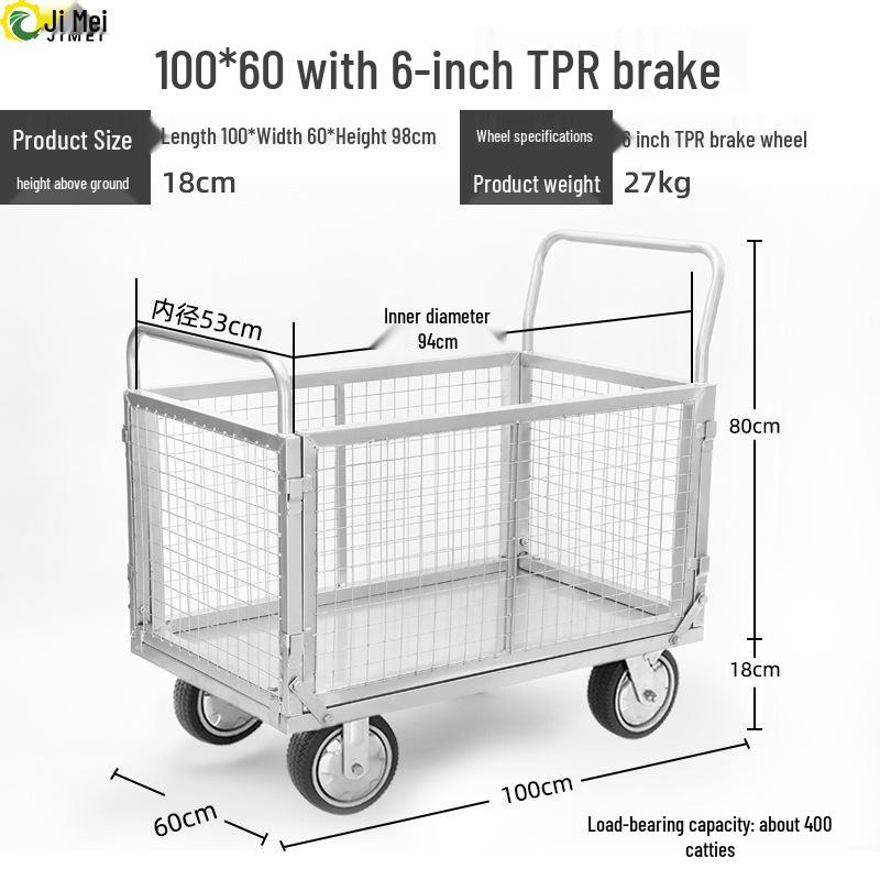 Jimei Foldable Warehouse Mesh Hand Truck
