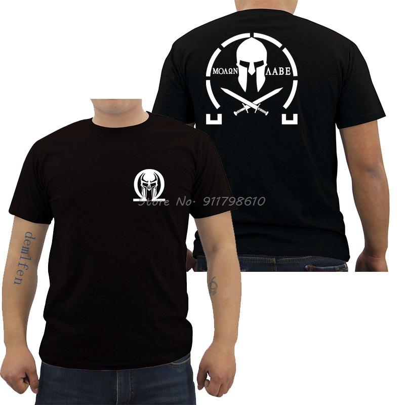 Pánské klasické tričko s grafikou Molon Labe Oboustranné Nová letní móda Pánská trička Krátký rukáv Bavlna Přizpůsobit tričko