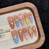 10pcs Handmade Press On Nails 3D Colorful Summer Sea Starfish Designs False Nail Patches For Women  Wearable Almond Fake Nails