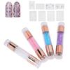 4Sets Manicure Art Stampers Silicone Stamp Pens Double Ended W/Nail Seal Plate for Home Nail Salon