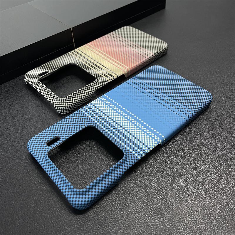 Carbon Fiber Texture Phone Case For Xiaomi 1 14 13 Redmi K80 K70 K60 Pro Ultra Matte Double Color Shockproof Hard PC Back Cover