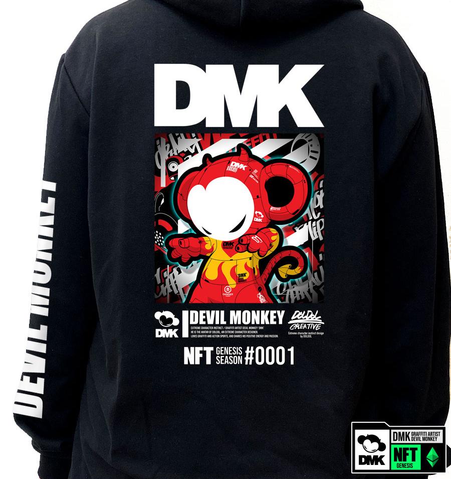 Dmk_Hoody_137 Graffiti Artist Devil Monkey Dmk Nft Character Hoodie Hoodie Hoodie