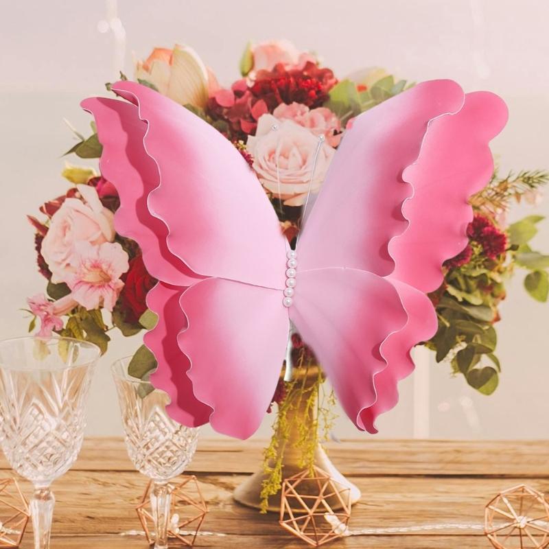 Lebendige Farbfalter Partyraum Dekoration 50cm Großes 3D-Schmetterlingsornament für Hochzeit und Event Wandkunst