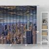 Landscape Shower Curtain New York City Night Scenery Waterproof Bath Curtain Set Polyester With Hook Bathroom Supplies Decorate