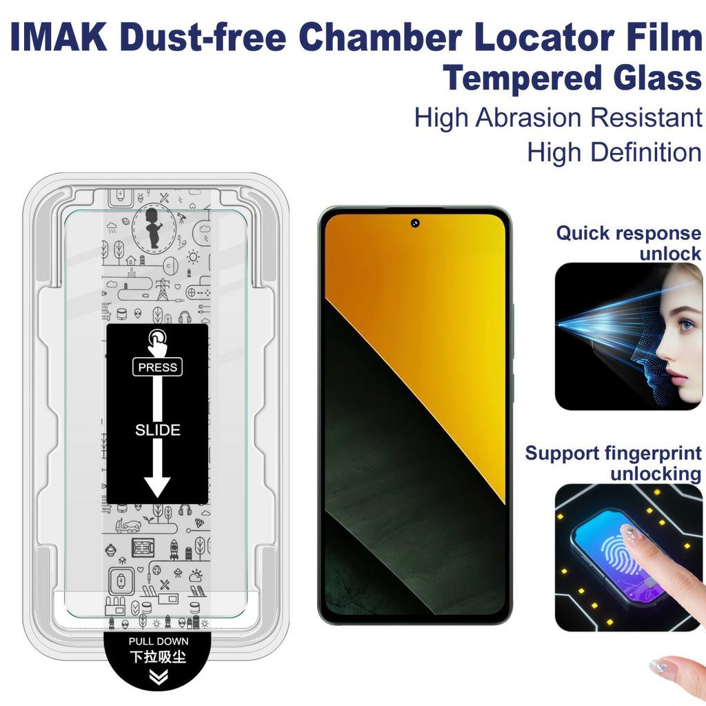 IMAK H Series For Xiaomi Poco M7 Pro 5G Tempered Glass Screen Protector Dust-free Installation Film (Fingerprint Unlock)