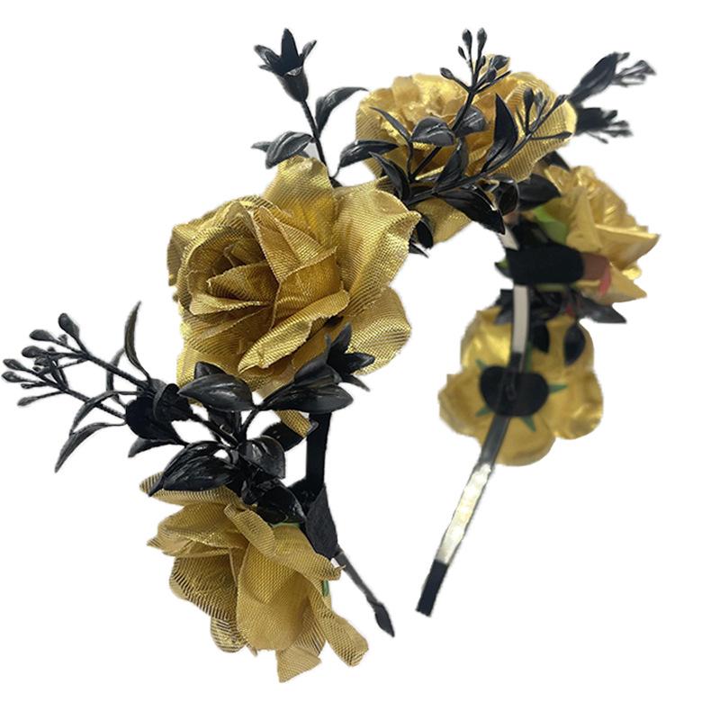 Halloween Flower Headband with Spider for Cosplay or Makeup Party