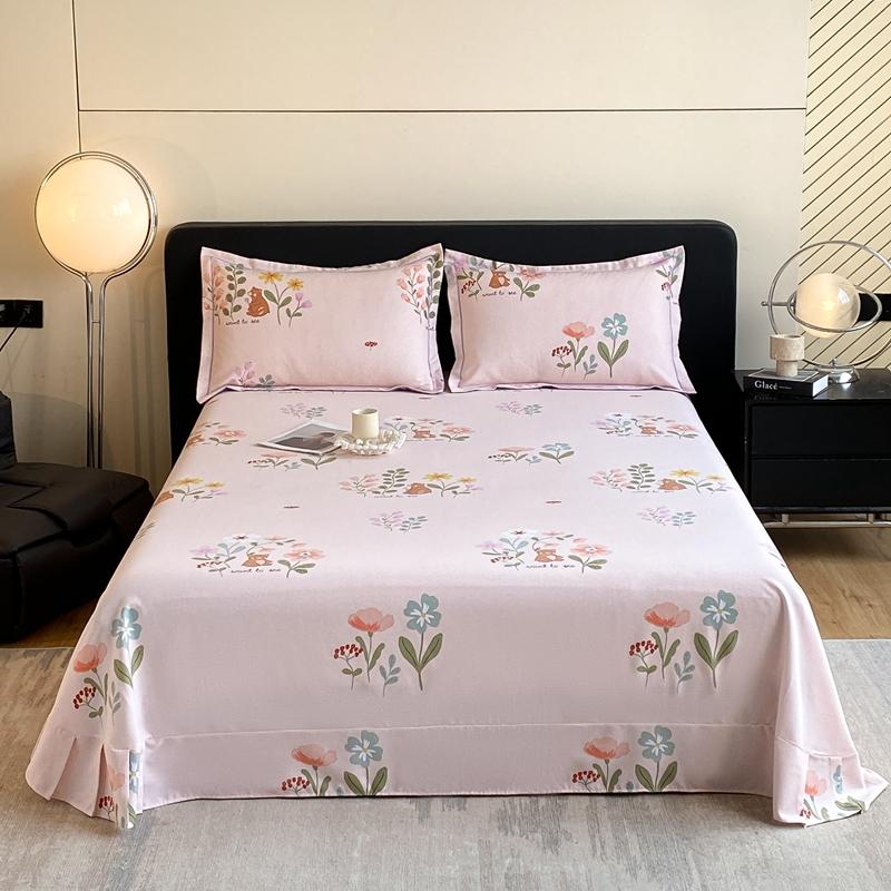 Retro Floral Pattern Bed Sheet Set 100% Cotton Bed Sheets Soft Breathable Bedspread with Pillowcases Queen Size Bedding Set