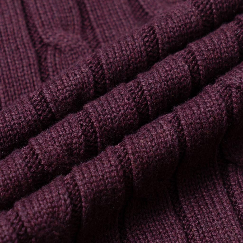 Polo Ralph Lauren SS24 Jednobarevný svetr s vyšívaným logem, copánkovým úpletem, kulatým výstřihem a dlouhým rukávem Dámský svetr Fialový 211570012-142