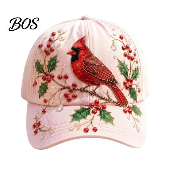 Cappello Estivo Cappellino da Baseball per Donna, Cappello con Ricamo Fiore Uccello, Leggero Traspirante Vestibilità Regolabile Giardinaggio Sole Primavera Esterno
