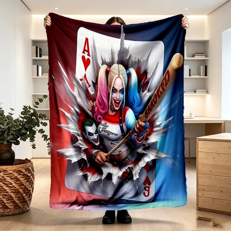 Superhero Print Blanket - Soft & Comfortable, for Bedroom, Travel, Sofa, Home Decoration - Birthday Christmas Gift for Friend