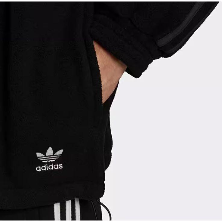 Adidas Retro Stand Collar Warm Sports Casual Jacket Men Jacket Black GE0838