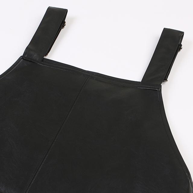 Rap Leather Mini Overalls Dress Aq4Loa61