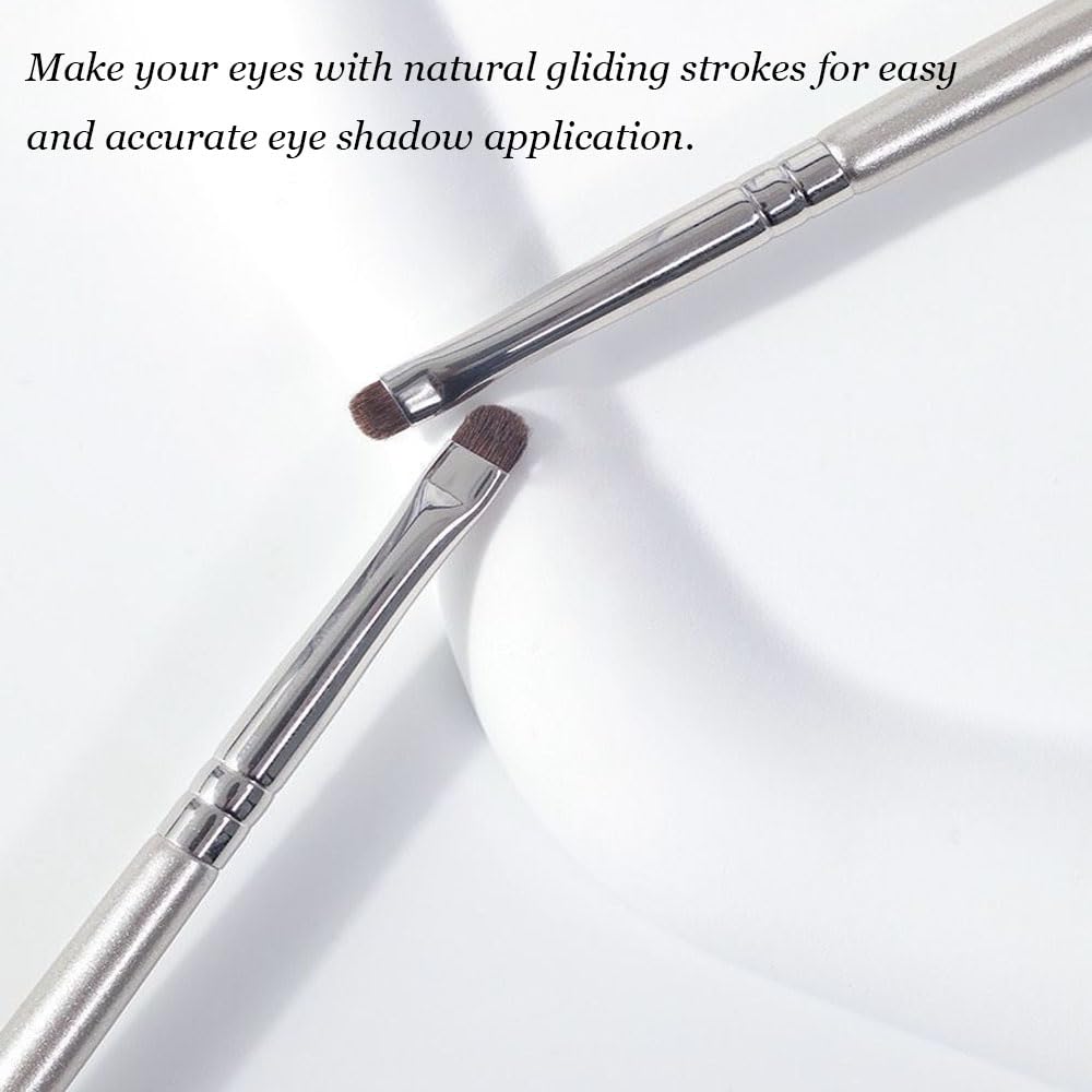 Mini Smudge Brush for Eyeliner,2 PCS Small Smudge Brush for Precision Eyeshadow and Eyeliner,Eyeliner Brush for Powder Gel Cream Liquid Concealer,Eye