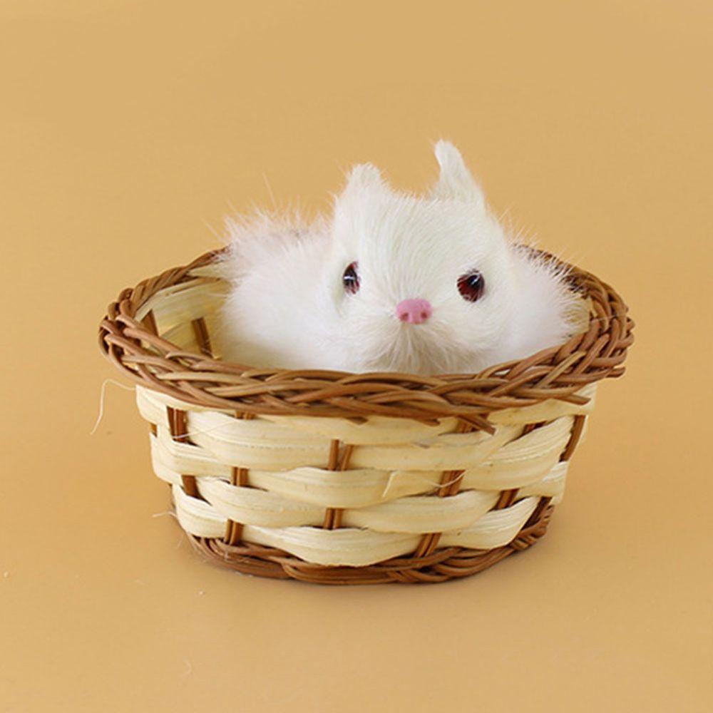 Simulation Plush Animal Toy Basket Bunny Figure Animal Cat Doll Dog Stuffed Toy Plush Animal Toy