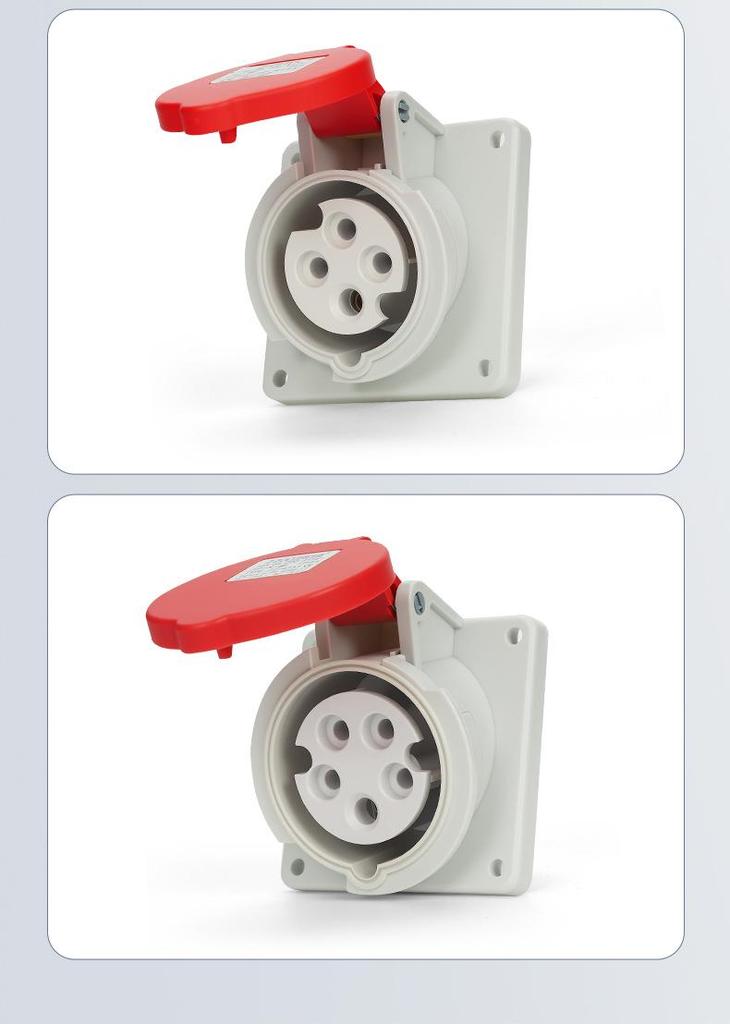 Non-Explosion-Proof Industrial Angled Seat Aviation Connector, Three-Phase, 3/4/5-Core, IP44, 16A/32A Plug