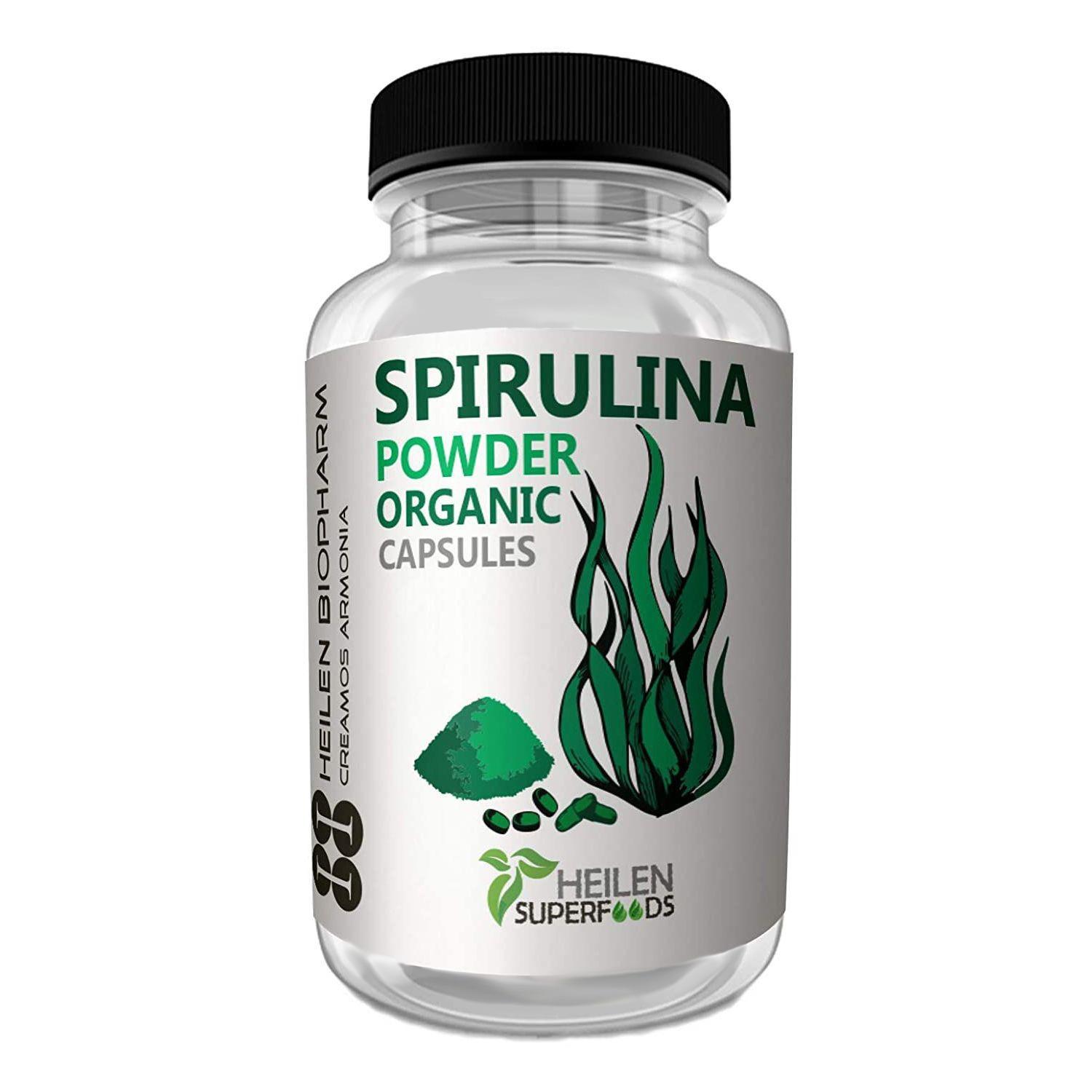 

Спіруліна (180 кап, 500 мг), Spirulina, Heilen Biopharm