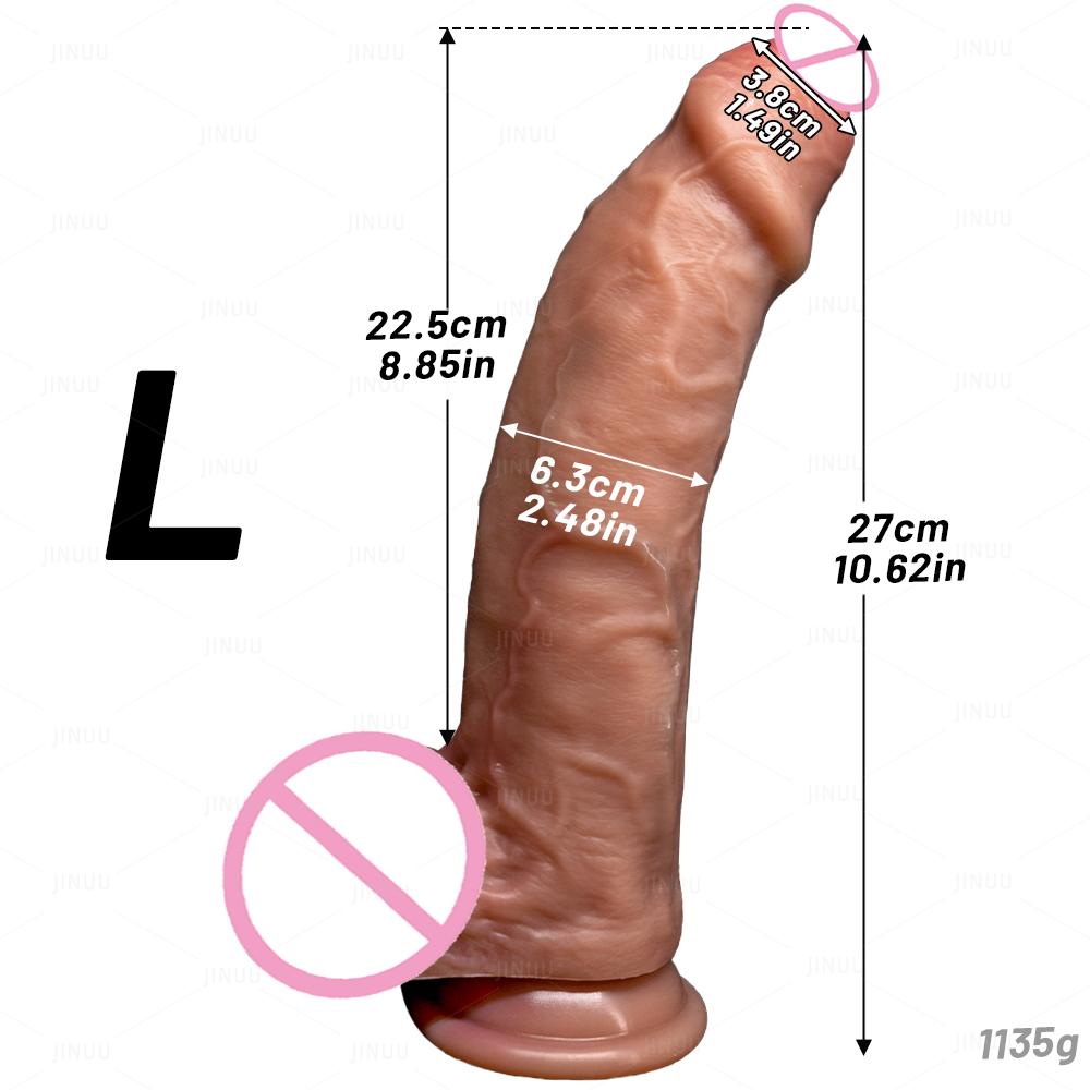 Oversized Soft Realistic Thick Dildo Gay Sex Toy for Women Suction Cup Anal Plug G Spot Masturbator Foreskin Silicone Penis Waterproof & Easy To Clean