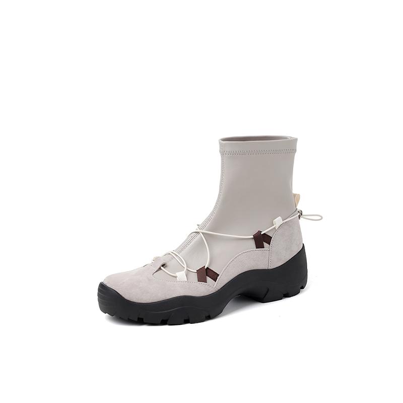 2025 New Women's Fashion Boots Round Toe Platform Sole Casual Short Boots Outdoor Sport Hiking One Kick Plus-size Women's Shoes
