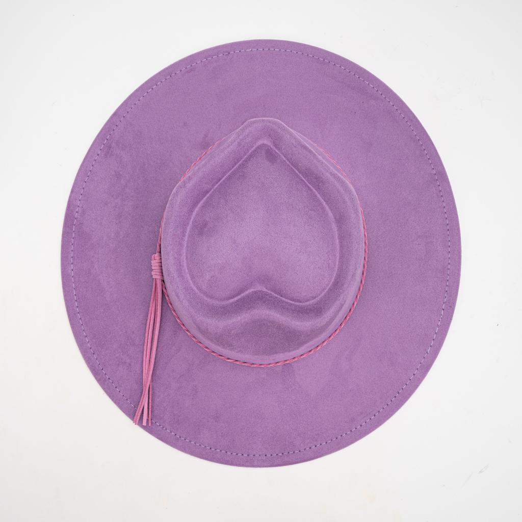 New love top suede top hat hemmed jazz hat wide brim fashion light board peach heart hat