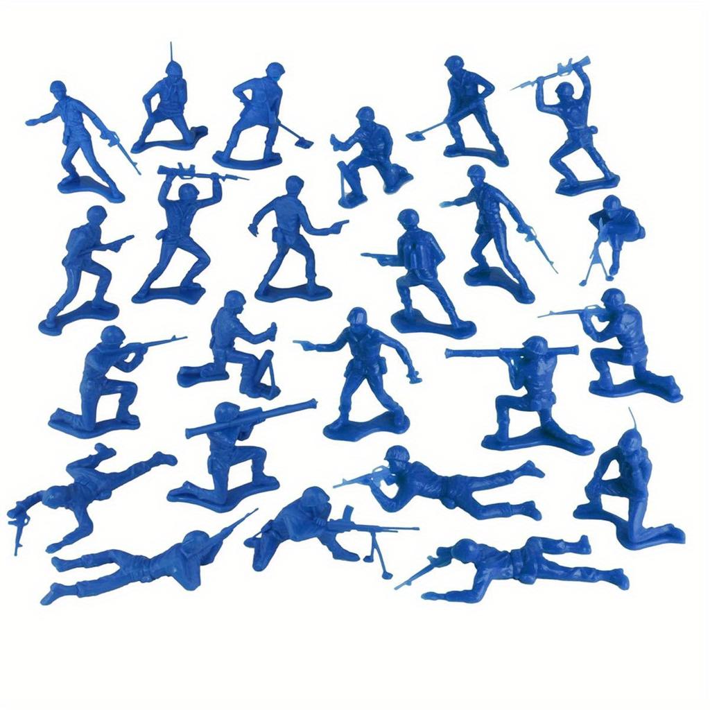30pcs Plastic Army Men Action Figures Multiple Different Poses Soldier Model Set 1.96 Inches Red Green Yellow Blue Army ZSY