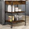 VidaXL Kitchen Cart, Shelf with Wheels, Service Cart, Indoor Living Room Bathroom Storage Furniture, Oak 842373