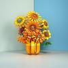 Building Blocks Rose Bouquet and Sunflower Vase Model