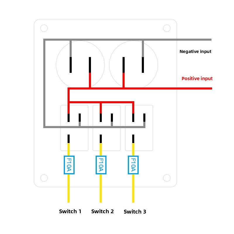 3 Gang LED Rocker Switch Panel Boat Truck Car Lights Toggle Buttons Circuit Breaker USB Chargers Power Adapter Voltmeter 12/24V