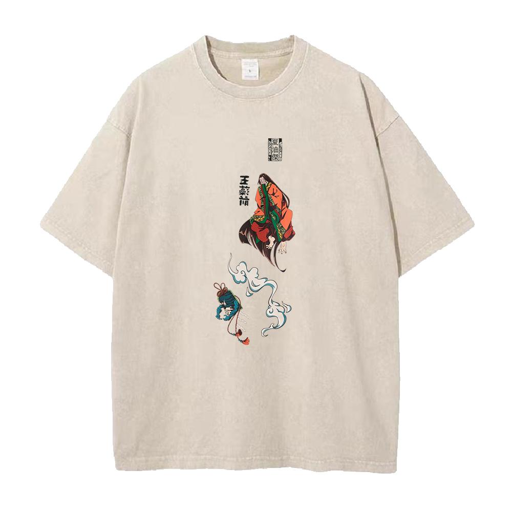 Trendy Jujutsu Kaisen T Shirt Geto Suguru Manga Tshirt Vintage Washed Streetwear Men Unisex Clothe  Pure Cotton Tee Top