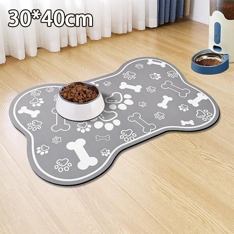 Waterproof Quick Dry Diatomaceous Earth Pet Mat Non Slip Rubber Back Absorbent Placemat for Pet Feeding Bowl
