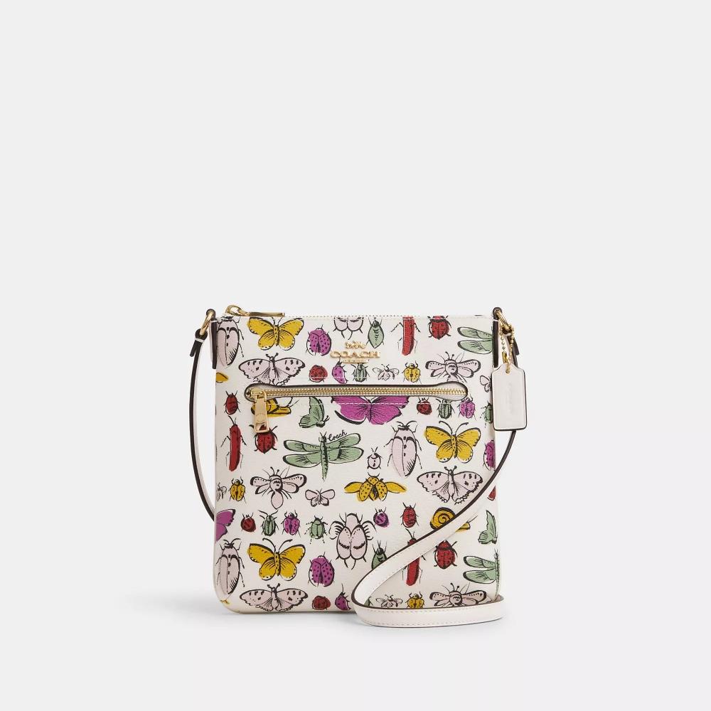 

Сумка для папок Coach Mini Rowan с принтом «Существа», золотистым мелом, мультицветная