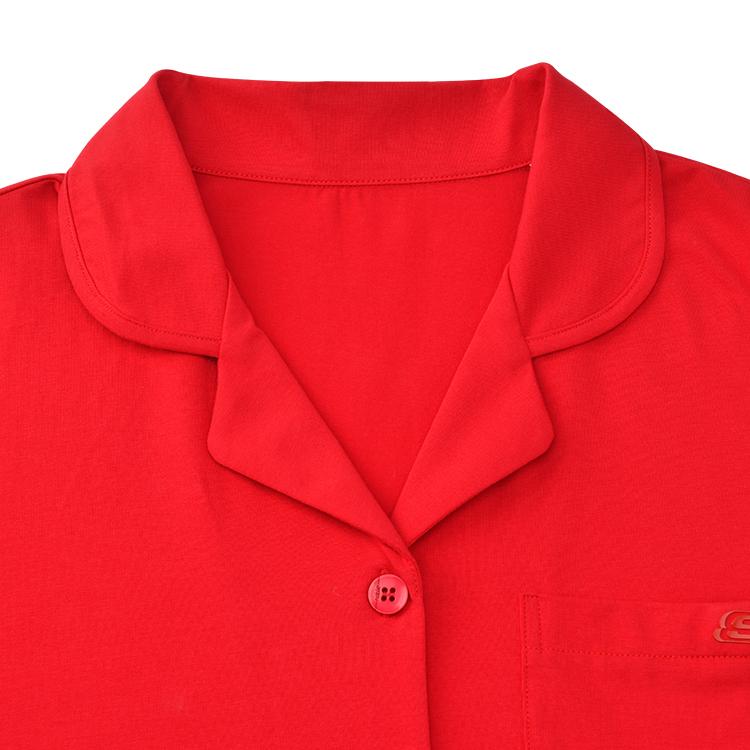 Skechers Fashionable Lazy V-Neck Cardigan Festive Pajama Set Women pajamas Red L225W268-00BM