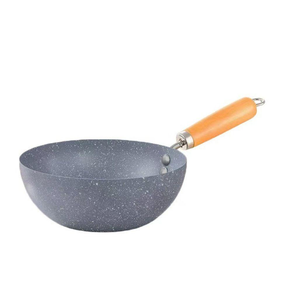 Non-stick Marble Pattern Wok Rapid Heat Milk Pot Useful Stir Fry Pan  Dormitory