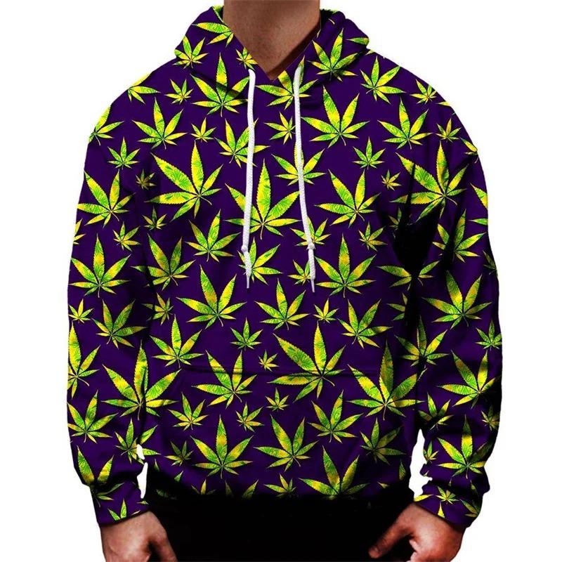 Multi Color Plants Leaf Hoodie Men 3D Printed Flower Sweatshirt Women Long Sleeve Hoodies Tops Casual Street Oversized Pullovers