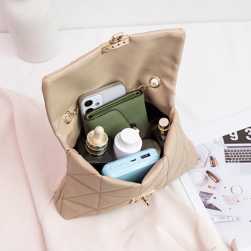 Spring 2025 Women's Simple Square Embroidery Chain Crossbody Handbag