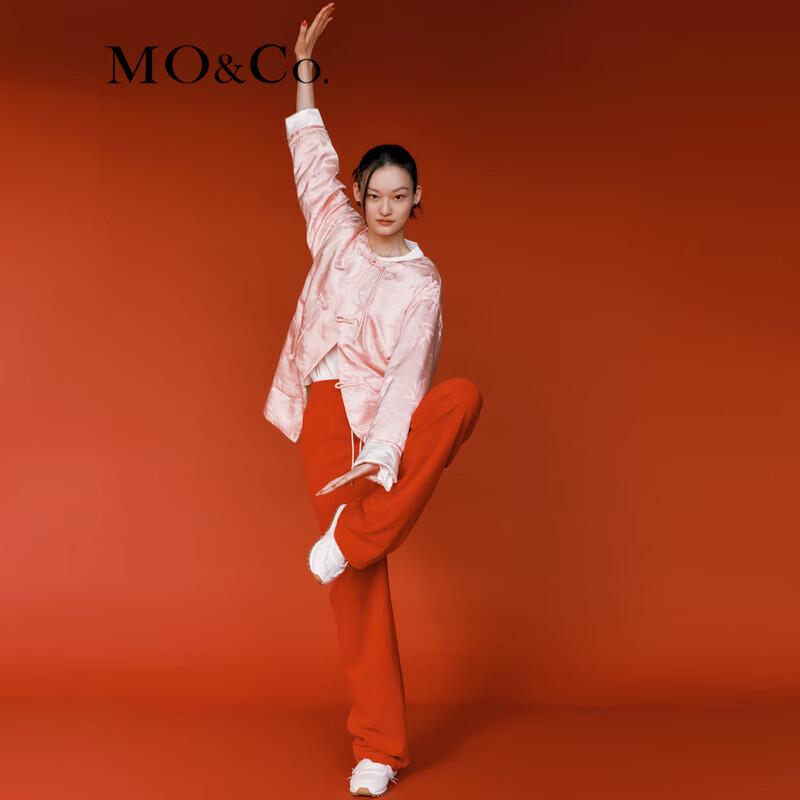 MO&Co. 2024 Spring High-Waist Velvet Straight-Leg Pants