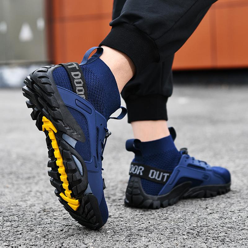 2024 Fashion Men Travel Shoes Anti slip Hiking Climbing Shoes Wear resistant Lacing Climbing Shoes Comfortable Light Sneaker